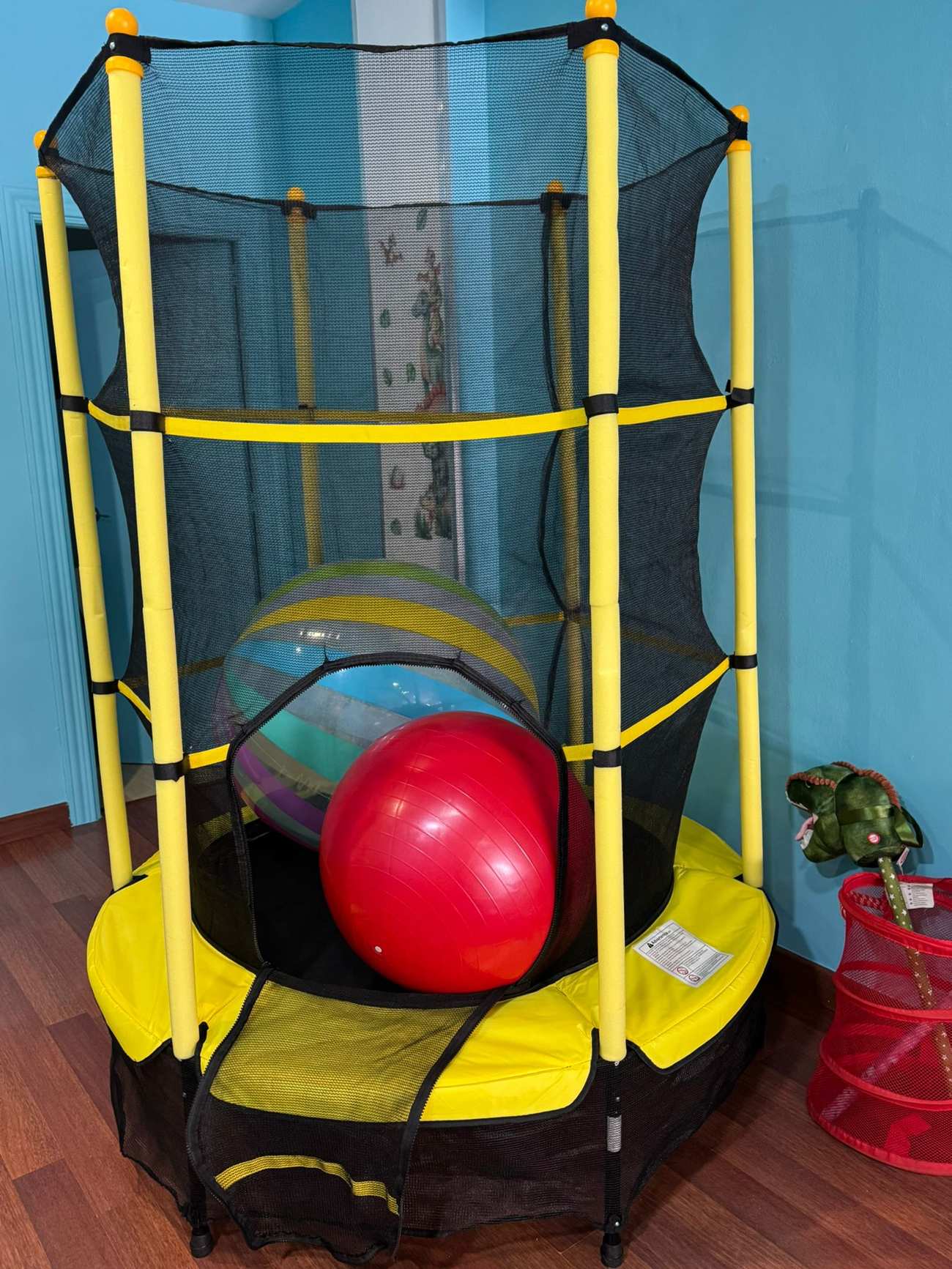 Sala principal de RizoTEA con cama elástica y espacio de movimiento